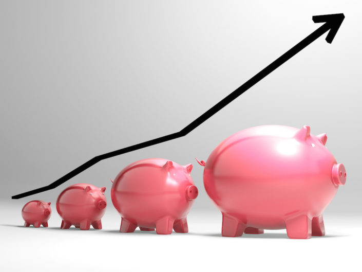 Growing Piggy Shows Financial Growth financial growth