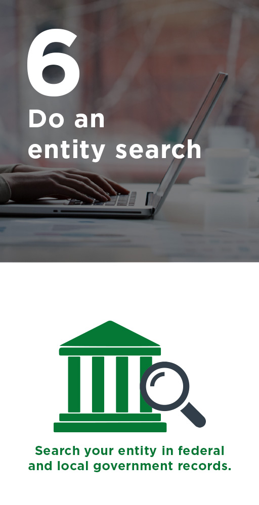 Do an entity search - Lenders guild Banner with a search icon