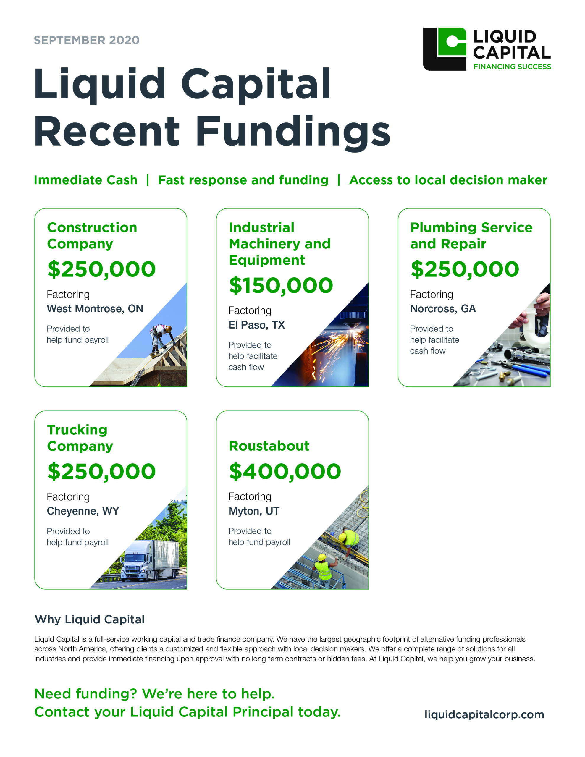 Liquid Capital Recent Fundings - September 2020