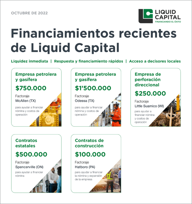 Liquid Capital October 2022 Recent Fundings - Spanish