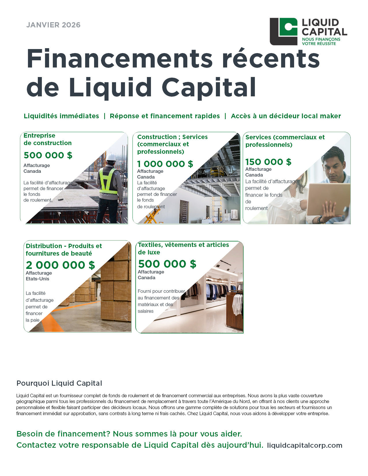 Financements récents de Liquid Capital