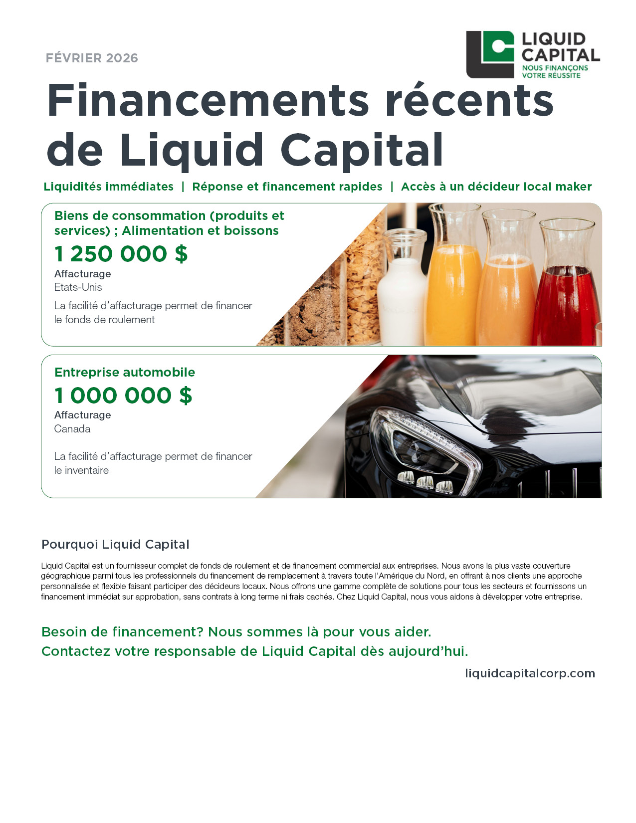 Financements récents de Liquid Capital