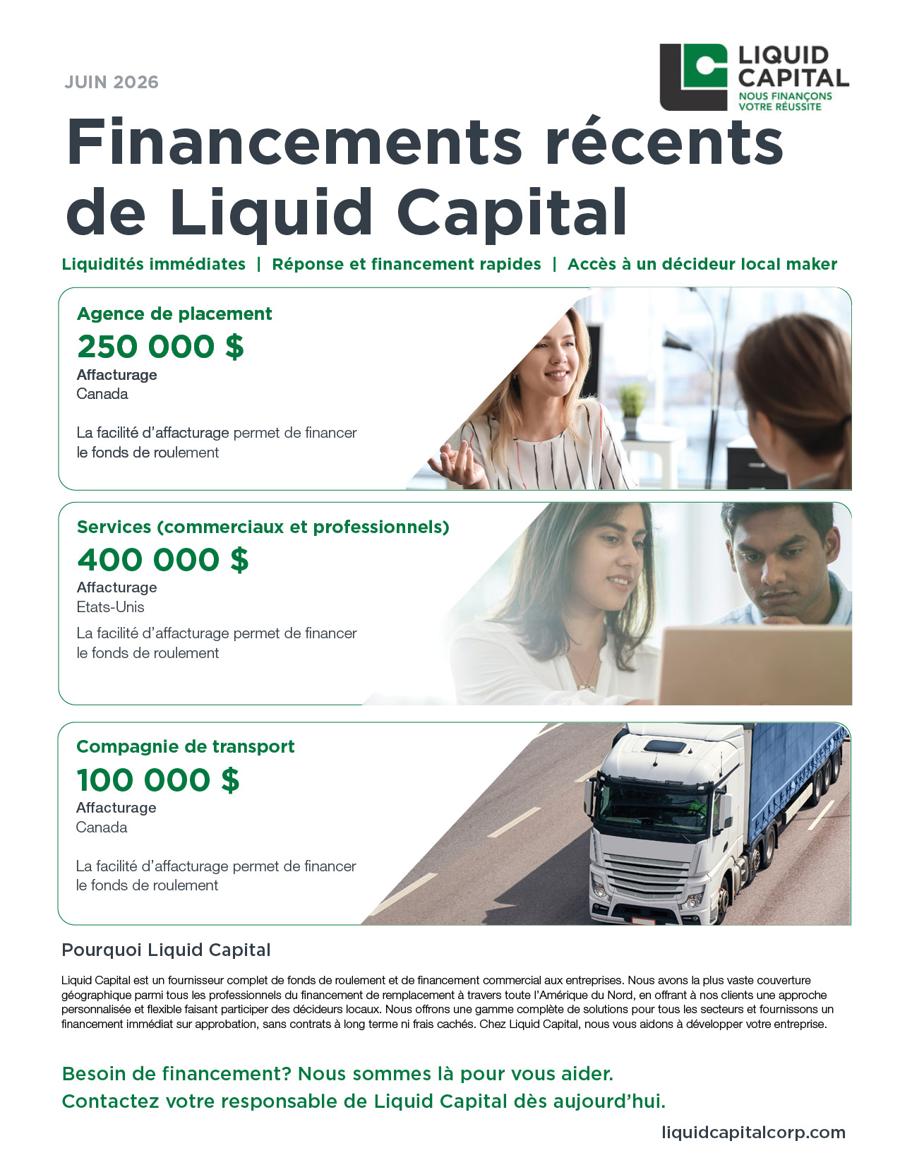 Financements récents de Liquid Capital